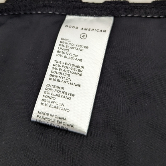 Good American Swim Bottom Women Black Jacquard Rise Better Bikini Cheeky - Picture 4 of 13